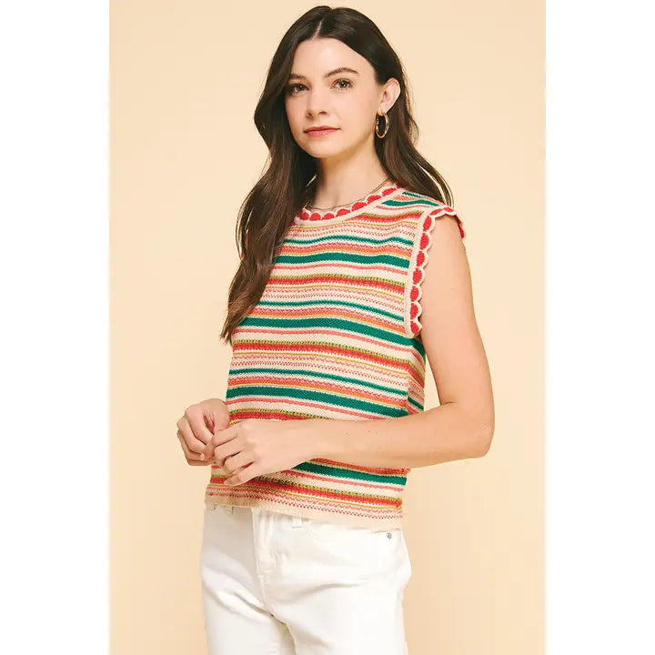 Pinch Color Block Knit Top