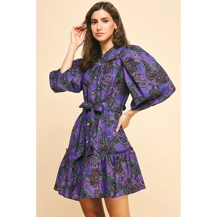 Pinch Paisley Tiered Mini Dress