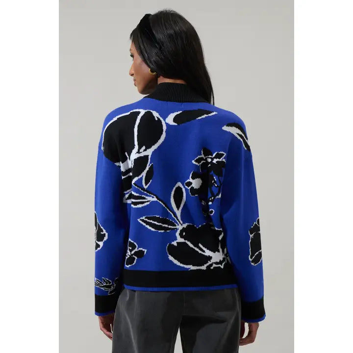 Sugarlips Carrey Floral Zip Up Sweater