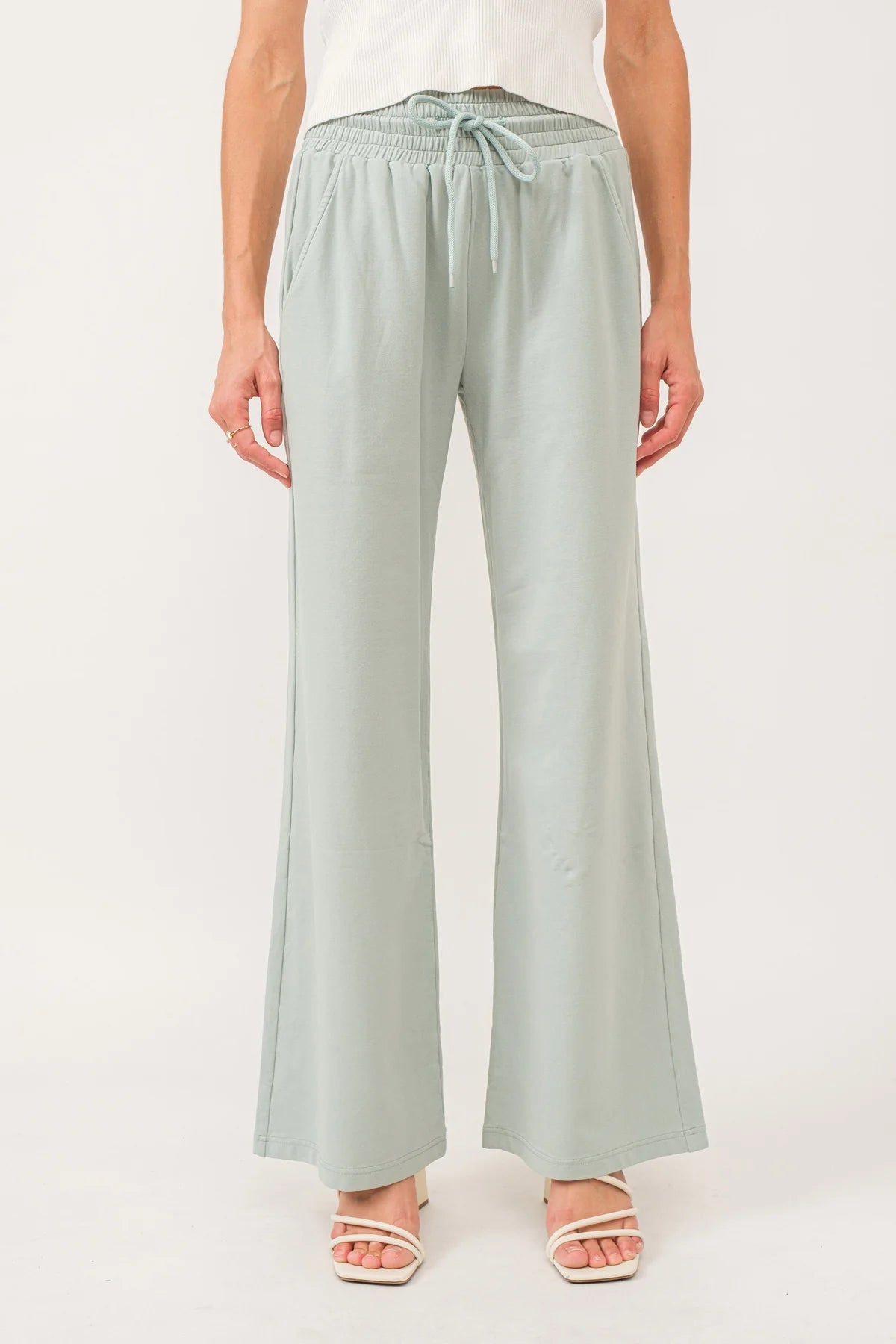 Another Love Quincy Wide Leg Pant in Aloe
