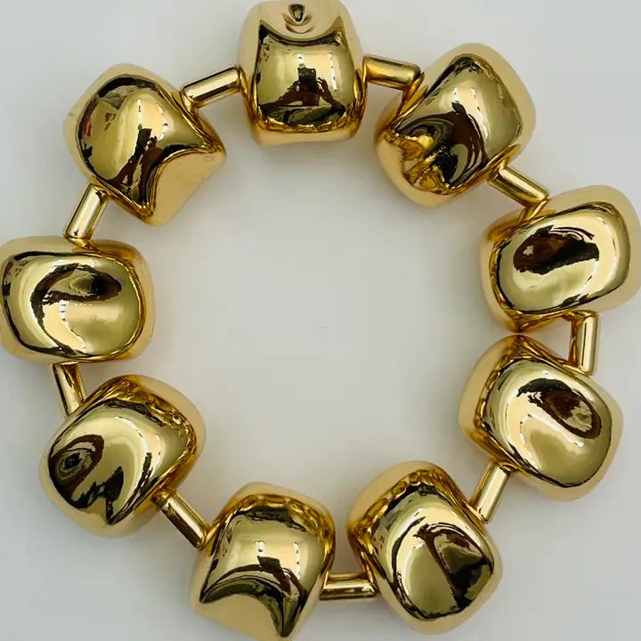 Two Forty-Two South Gold Chunky Stone Bracelet