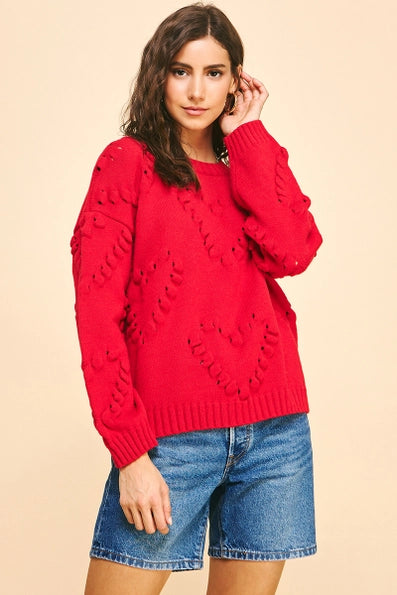 Voy Embroidered Heart Sweater