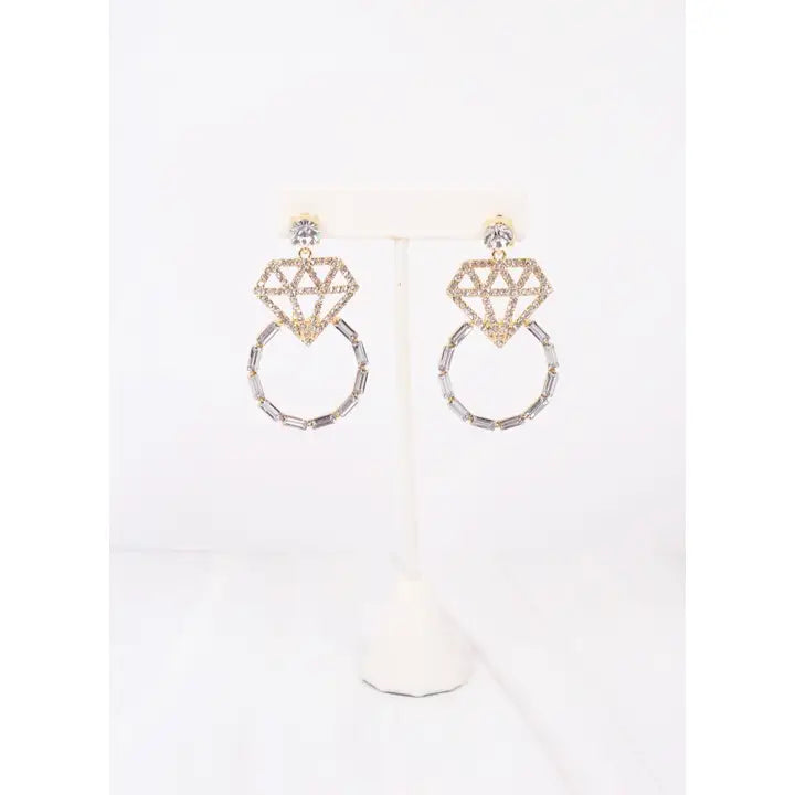 Put A Ring On It Earrings - Gold