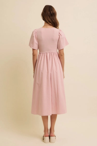 In February Sweater Top Midi Dress - Pink