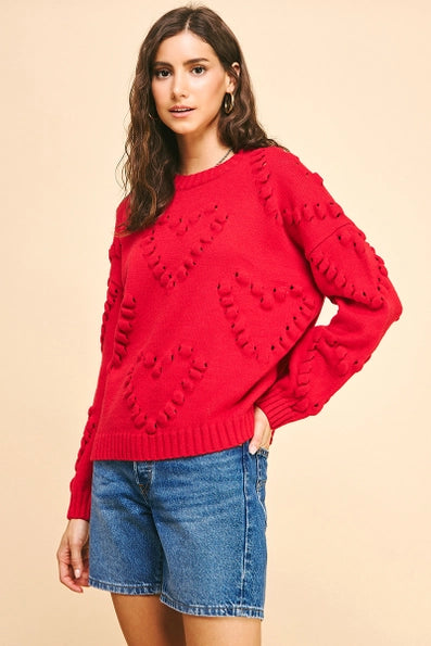 Voy Embroidered Heart Sweater