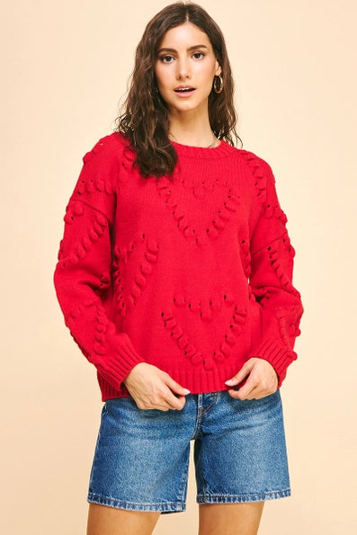 Voy Embroidered Heart Sweater