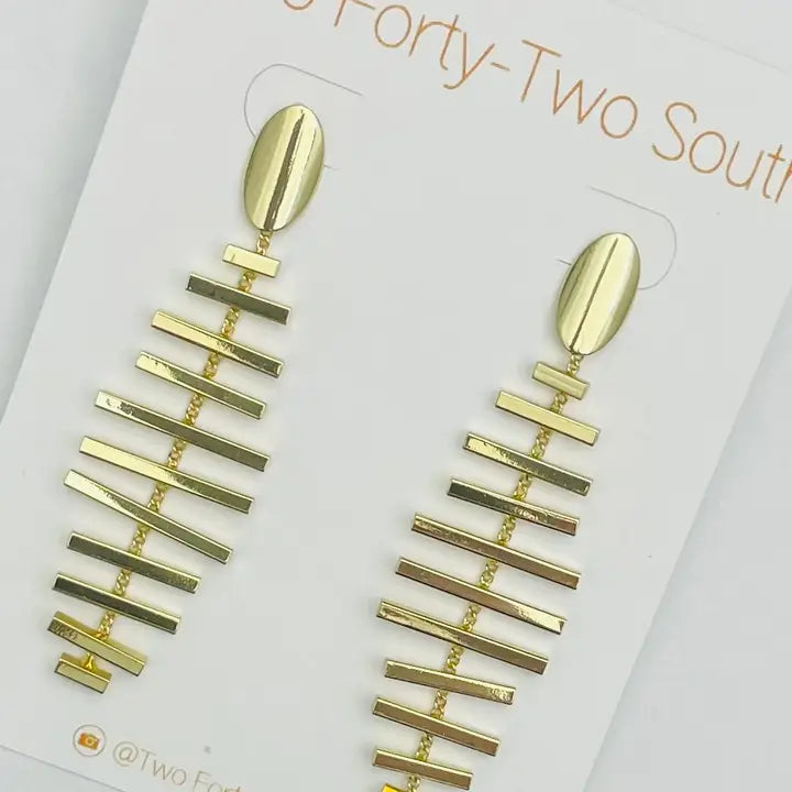 Two Forty-Two South Gold Floating Ladder Earrings