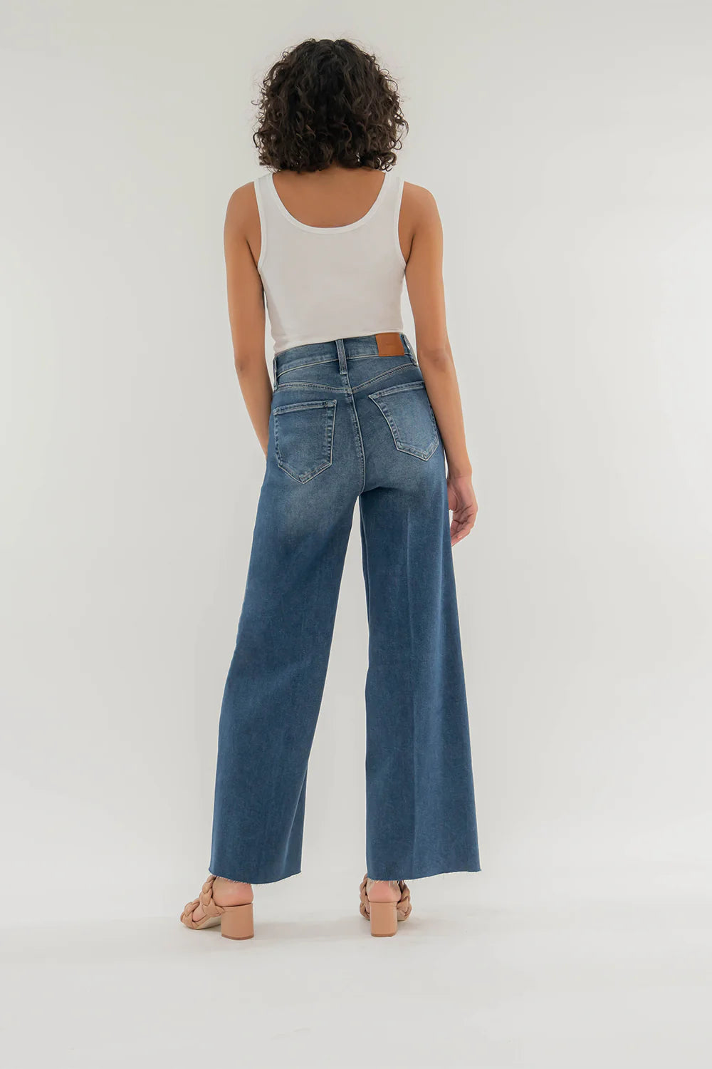 Level 99 Hudson Wide Leg Denim in Cotton Blue