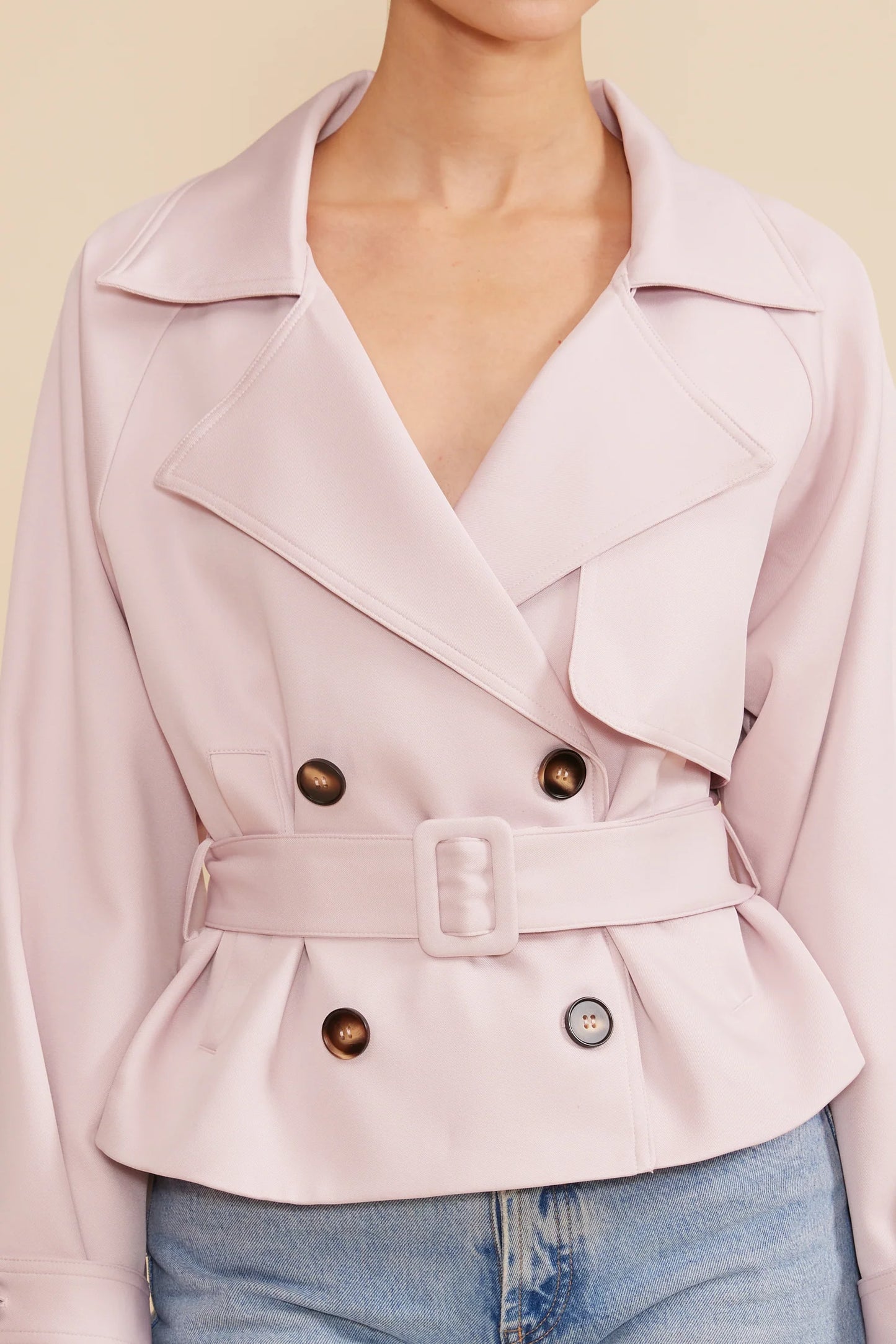 Lucy Paris Estelle Cropped Trench Coat