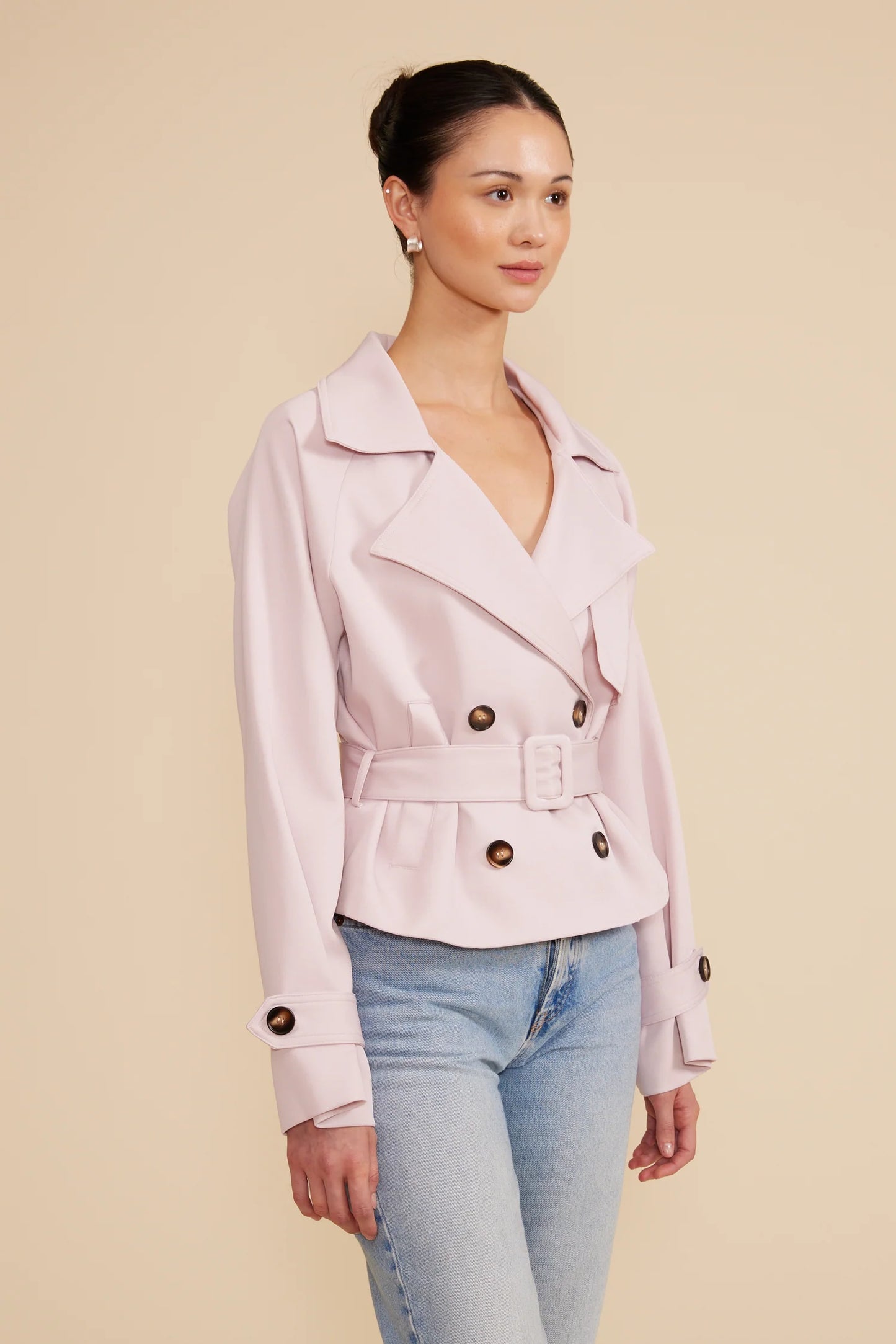 Lucy Paris Estelle Cropped Trench Coat