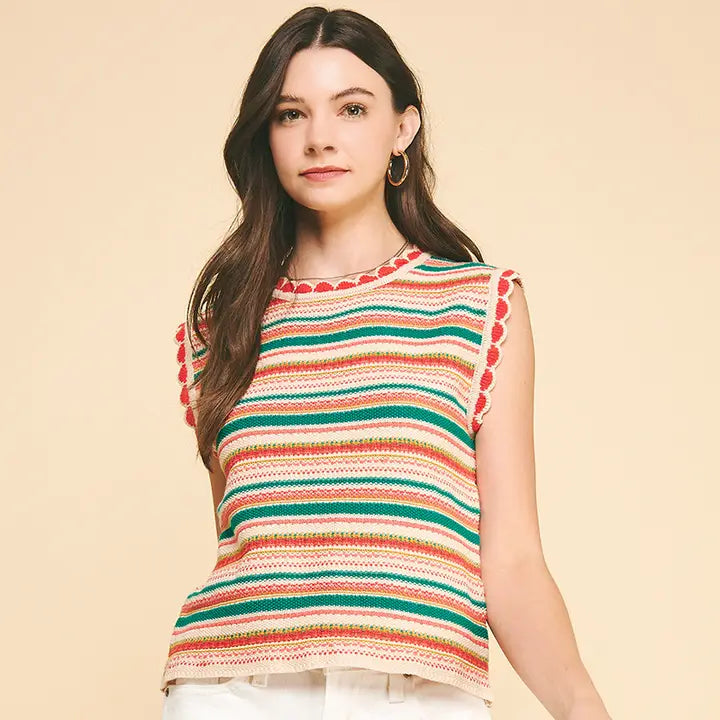 Pinch Color Block Knit Top