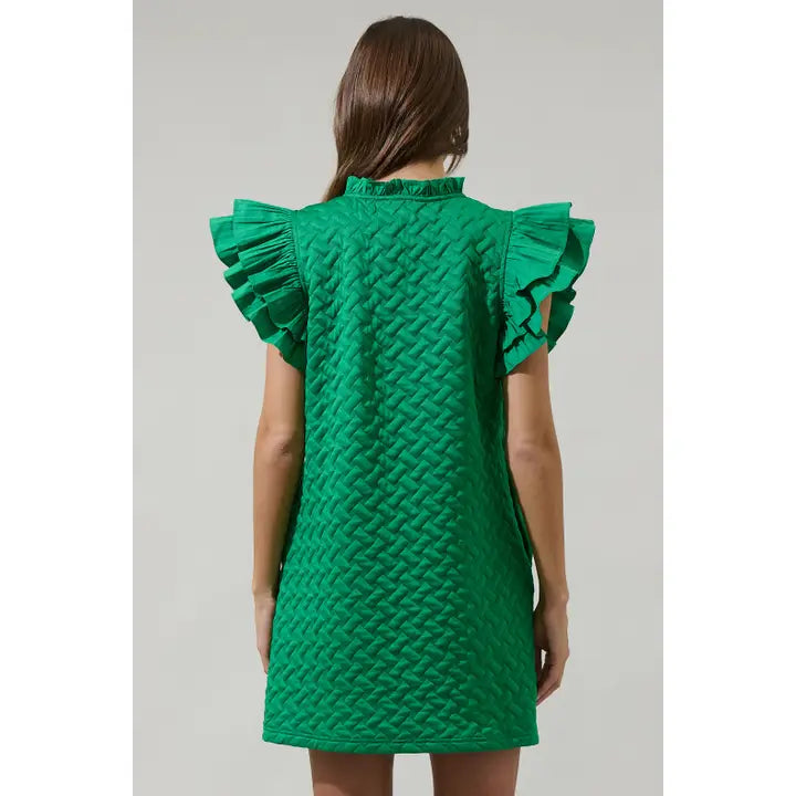 Sugarlips Yulia Quilted Ruffle Mini Dress