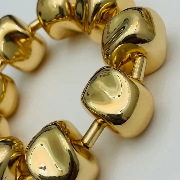 Two Forty-Two South Gold Chunky Stone Bracelet