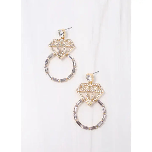 Put A Ring On It Earrings - Gold
