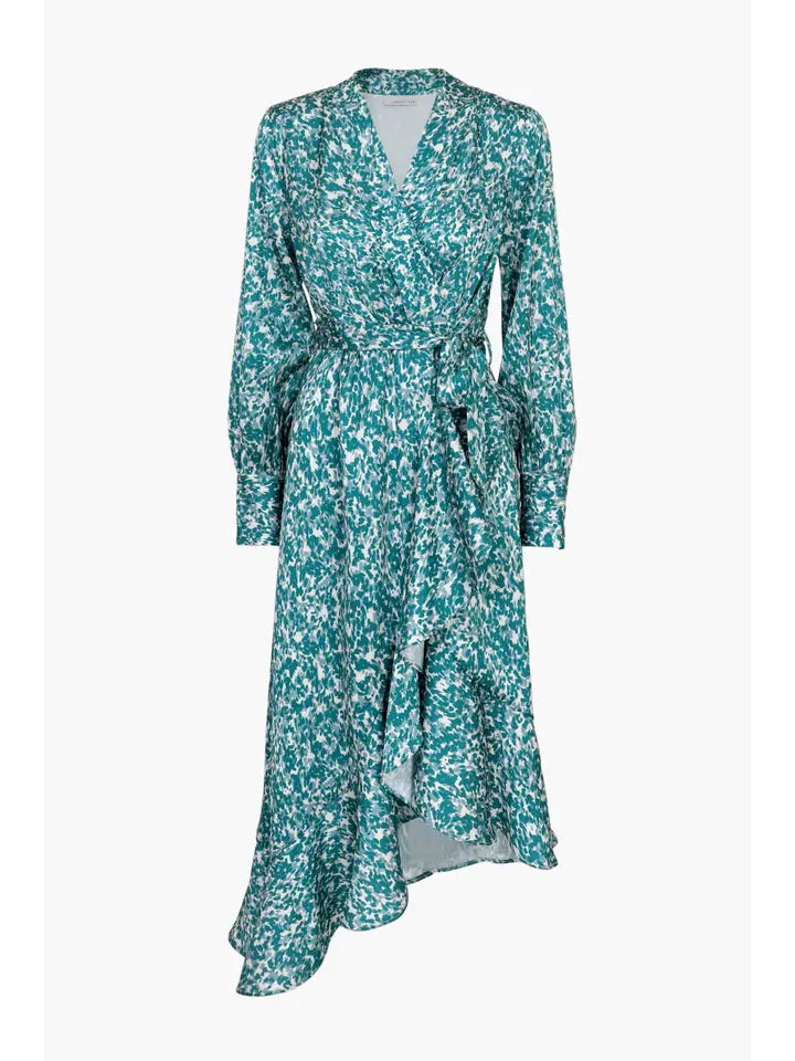 Adelyn Rae Rina Wrap Midi Dress - Lake Teal